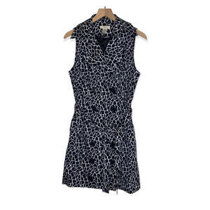 Vertigo Paris Black White Button Casual Collared Dress Size Medium